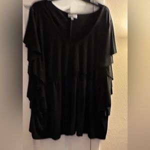 Black flutter sleeve top